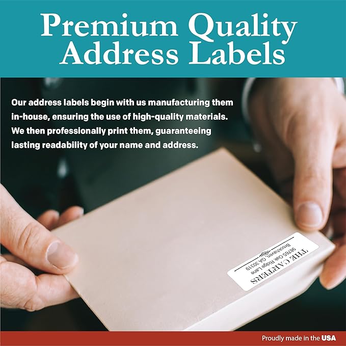 Personalized Return Address Labels - Black and White Custom Address Stickers on Sheets (50 - 1000 Labels) | Address Labels - TrueDesk