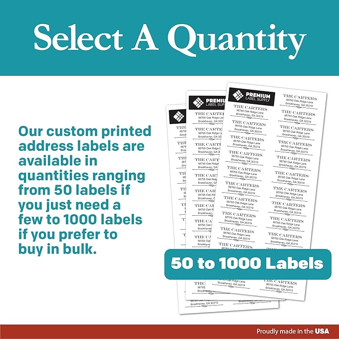 Personalized Return Address Labels - Black and White Custom Address Stickers on Sheets (50 - 1000 Labels) | Address Labels - TrueDesk