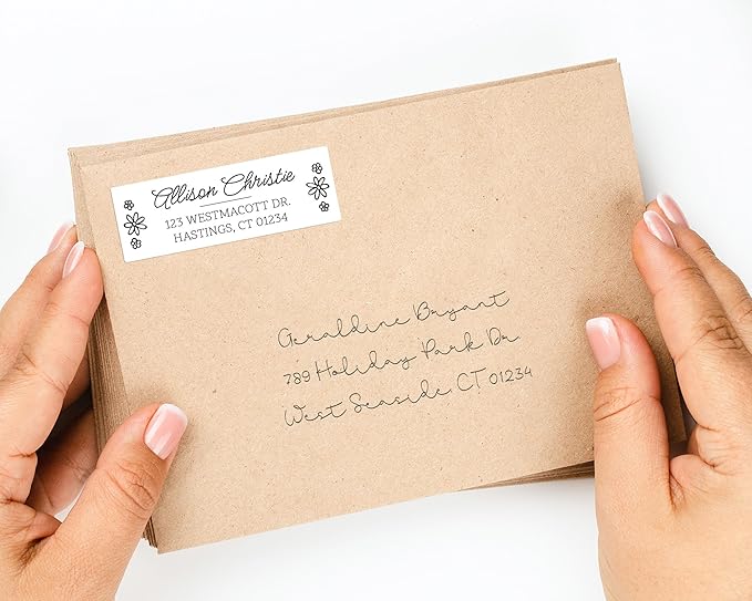 Personalized Return Address Labels - Black & White Styles - Choose Your Design - Custom Self Adhesive Stickers for Envelopes (60 - 960 Labels) (Elegant Style) | Address Labels - TrueDesk