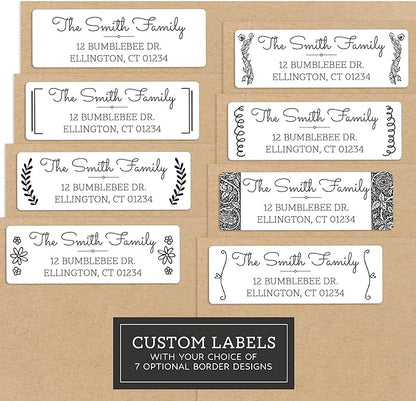 Personalized Return Address Labels - Black & White Styles - Choose Your Design - Custom Self Adhesive Stickers for Envelopes (60 - 960 Labels) (Smooth Style) | Address Labels - TrueDesk