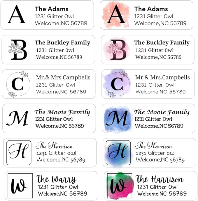 Personalized Return Address Labels - Custom Address Labels with Monogram (60 - 1000 Labels) | All - Purpose Labels - TrueDesk