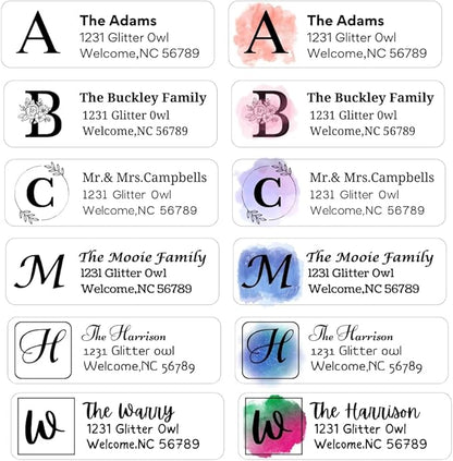 Personalized Return Address Labels - Custom Address Labels with Monogram (60 - 1000 Labels) | All - Purpose Labels - TrueDesk