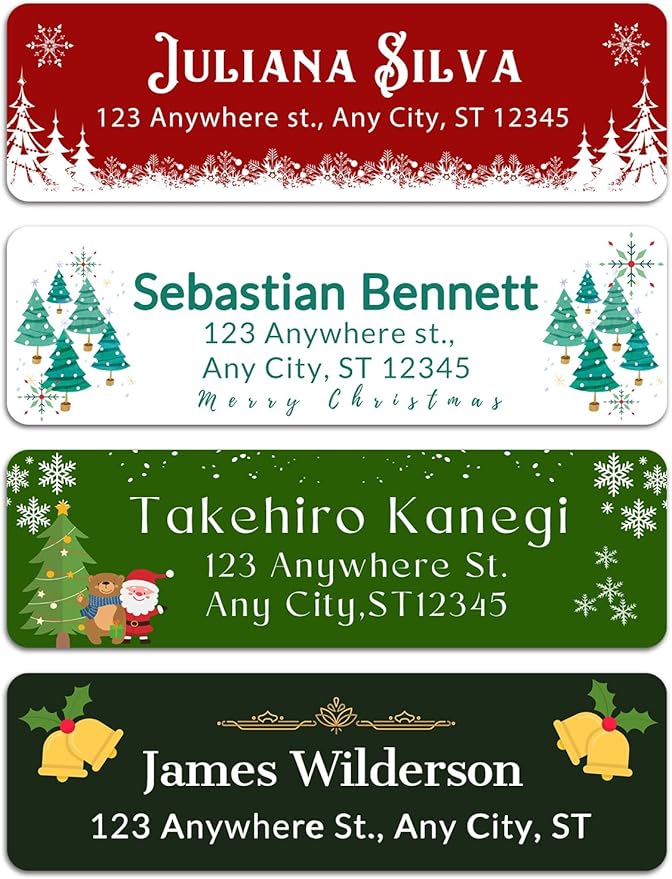 Personalized Return Address Labels - Custom Address Labels with Monogram (Cozy Christmas Nook) | All - Purpose Labels - TrueDesk