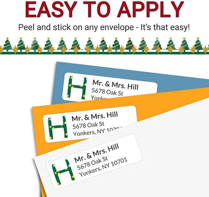 Personalized Return Address Labels - Custom Address Labels with Monogram (Everwhite Greetings) | All - Purpose Labels - TrueDesk