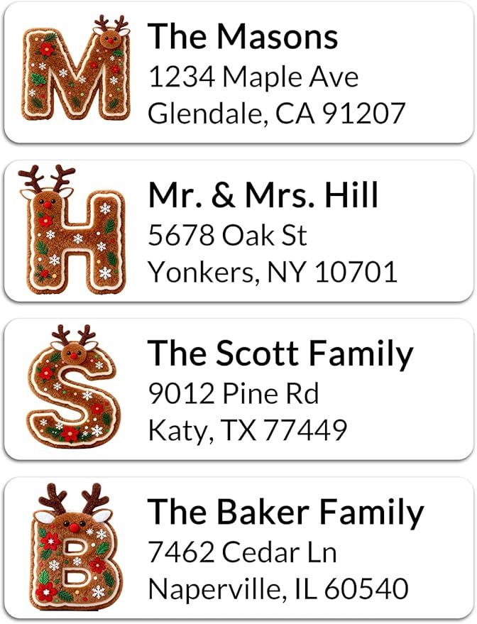 Personalized Return Address Labels - Custom Address Labels with Monogram (Furry) | All - Purpose Labels - TrueDesk