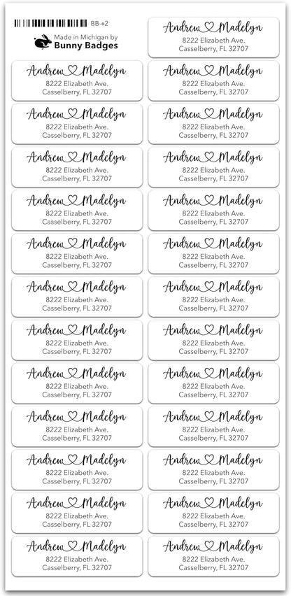 Personalized Return Address Labels - Custom Address Stickers on Sheets for Wedding Invitations (100 - 1000 Labels) | Address Labels - TrueDesk