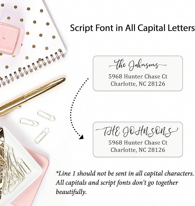 Personalized Return Address Labels Simple - Set of 240 Elegant Custom Mailing Labels for Envelopes, Self Adhesive Flat Sheet Rectangle Personalized Name Stickers (Clear) | Address Labels - TrueDesk