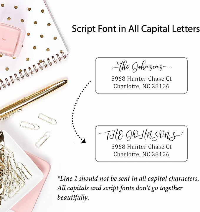 Personalized Return Address Labels Simple - Set of 240 Elegant Custom Mailing Labels for Envelopes, Self Adhesive Flat Sheet Rectangle Personalized Name Stickers (White) | Address Labels - TrueDesk
