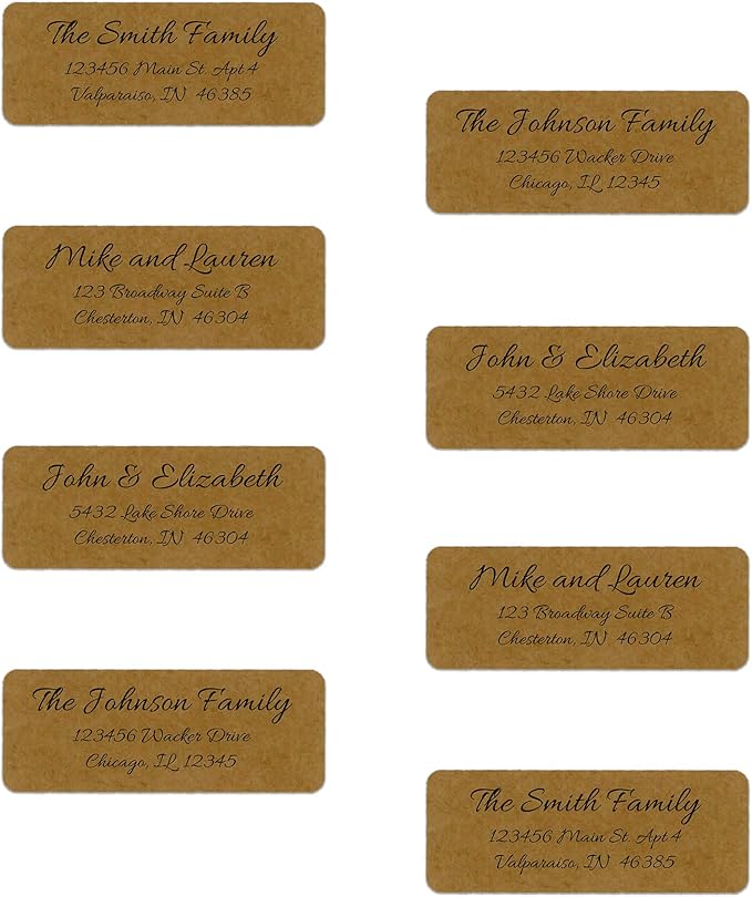 Personalized Return Address Labels - Simple Unique Design - Available in White, Clear, Kraft, Gold, or Silver Labels - 120 Labels - 120 Envelope Seals Included - Made in The U.S.A. (Kraft) | Address Labels - TrueDesk