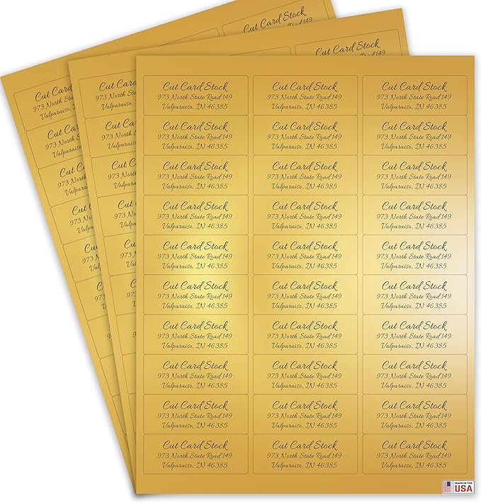 Personalized Return Address Labels - Simple Unique Design - Available in White, Clear, Kraft, Gold, or Silver Labels - 120 Labels - 120 Envelope Seals Included - Made in The U.S.A. (Gold) | Address Labels - TrueDesk