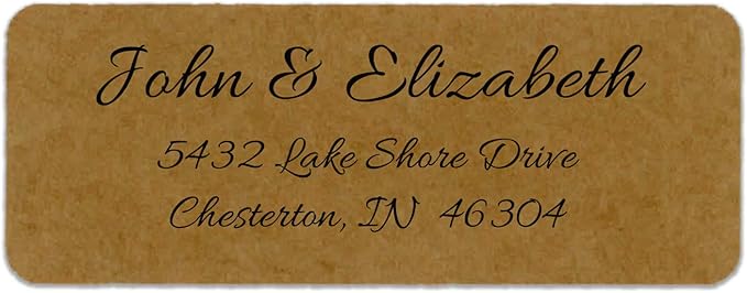 Personalized Return Address Labels - Simple Unique Design - Available in White, Clear, Kraft, Gold, or Silver Labels - 120 Labels - 120 Envelope Seals Included - Made in The U.S.A. (Kraft) | Address Labels - TrueDesk