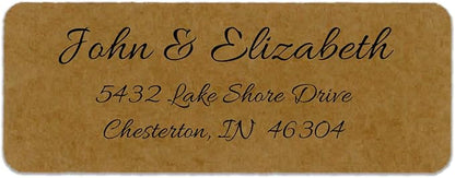 Personalized Return Address Labels - Simple Unique Design - Available in White, Clear, Kraft, Gold, or Silver Labels - 120 Labels - 120 Envelope Seals Included - Made in The U.S.A. (Kraft) | Address Labels - TrueDesk