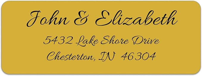 Personalized Return Address Labels - Simple Unique Design - Available in White, Clear, Kraft, Gold, or Silver Labels - 120 Labels - 120 Envelope Seals Included - Made in The U.S.A. (Gold) | Address Labels - TrueDesk