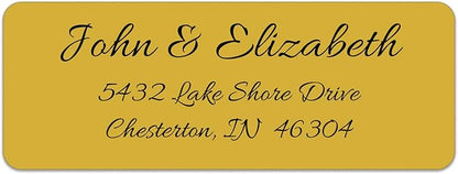 Personalized Return Address Labels - Simple Unique Design - Available in White, Clear, Kraft, Gold, or Silver Labels - 120 Labels - 120 Envelope Seals Included - Made in The U.S.A. (Gold) | Address Labels - TrueDesk