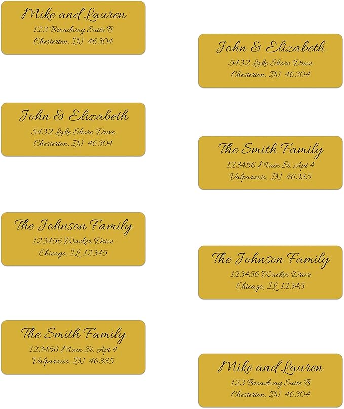 Personalized Return Address Labels - Simple Unique Design - Available in White, Clear, Kraft, Gold, or Silver Labels - 120 Labels - 120 Envelope Seals Included - Made in The U.S.A. (Gold) | Address Labels - TrueDesk