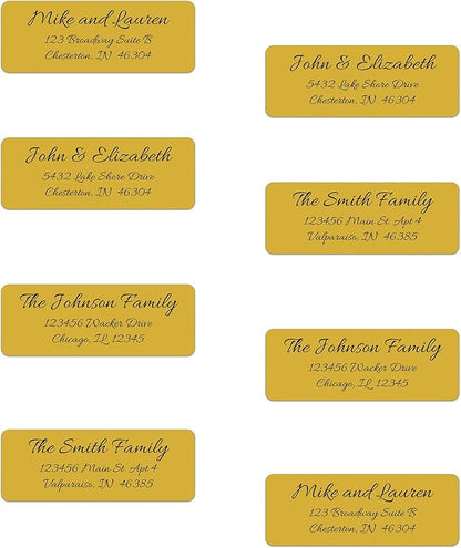 Personalized Return Address Labels - Simple Unique Design - Available in White, Clear, Kraft, Gold, or Silver Labels - 120 Labels - 120 Envelope Seals Included - Made in The U.S.A. (Gold) | Address Labels - TrueDesk