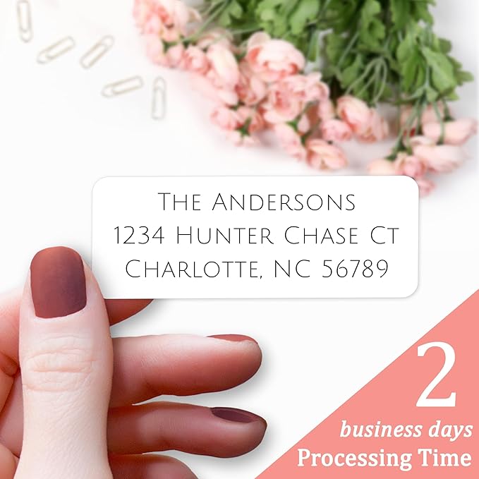 Personalized Return Address Labels Stickers - 150 Matte Custom Mailing Labels for Envelopes, Self Adhesive Flat Sheet Rectangle Personalized Name Stickers | Address Labels - TrueDesk