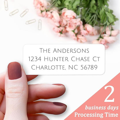 Personalized Return Address Labels Stickers - 150 Matte Custom Mailing Labels for Envelopes, Self Adhesive Flat Sheet Rectangle Personalized Name Stickers | Address Labels - TrueDesk