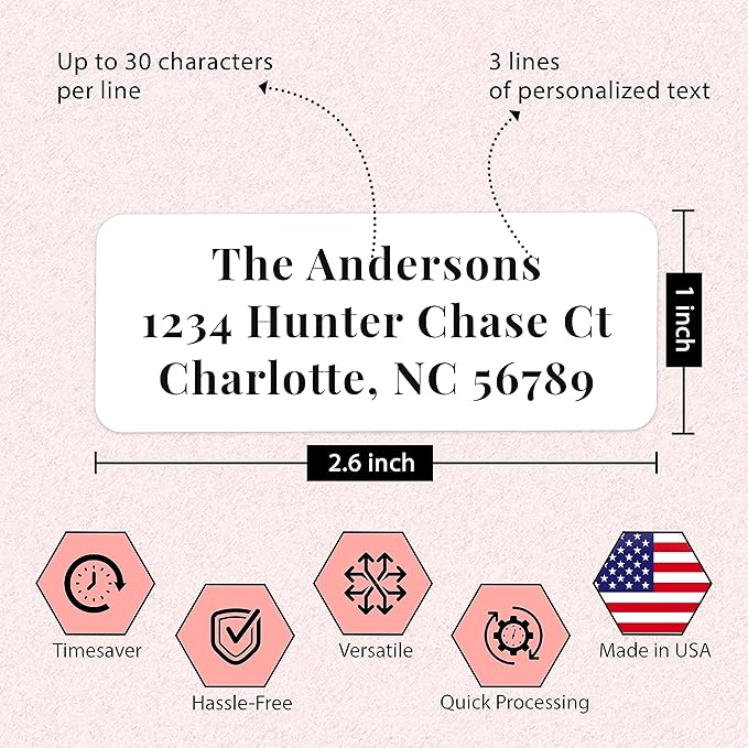 Personalized Return Address Labels Stickers - 150 Matte Custom Mailing Labels for Envelopes, Self Adhesive Flat Sheet Rectangle Personalized Name Stickers | Address Labels - TrueDesk