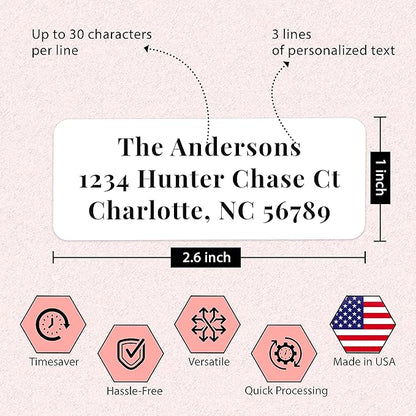 Personalized Return Address Labels Stickers - 150 Matte Custom Mailing Labels for Envelopes, Self Adhesive Flat Sheet Rectangle Personalized Name Stickers | Address Labels - TrueDesk