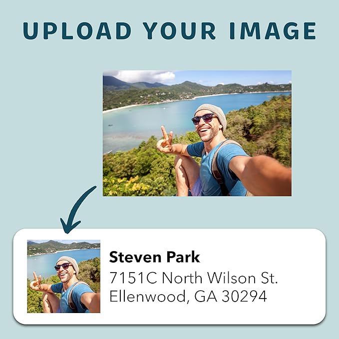 Personalized Return Address Labels (Upload Your Photo) - Custom Image Address Stickers on Sheets (50 - 1000 Labels) | Address Labels - TrueDesk