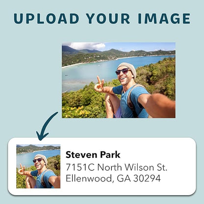 Personalized Return Address Labels (Upload Your Photo) - Custom Image Address Stickers on Sheets (50 - 1000 Labels) | Address Labels - TrueDesk