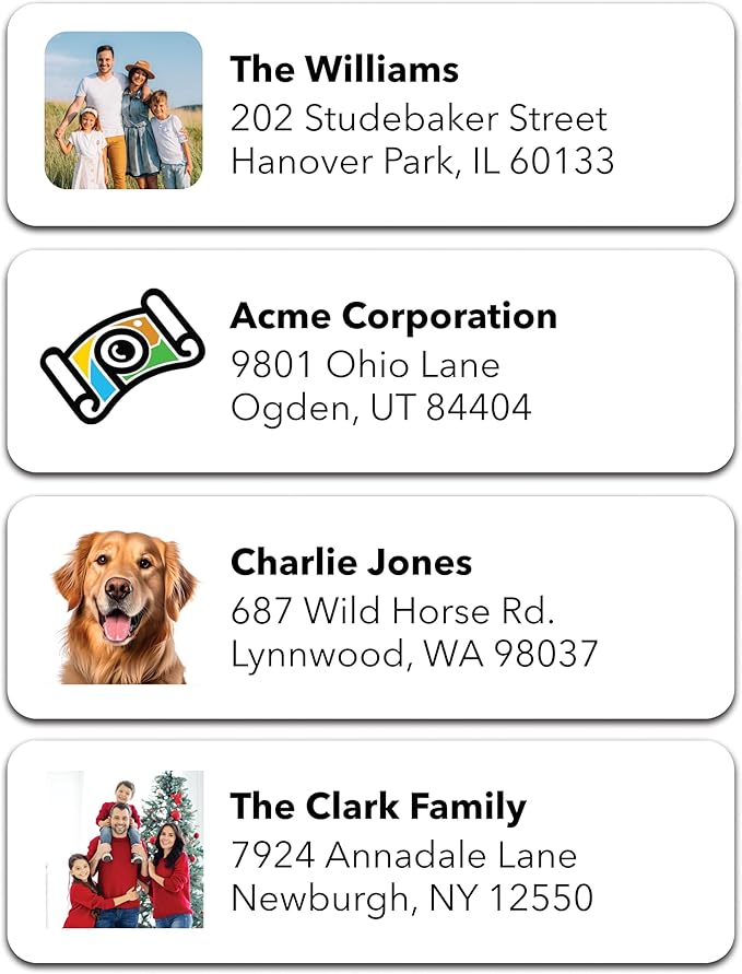 Personalized Return Address Labels (Upload Your Photo) - Custom Image Address Stickers on Sheets (50 - 1000 Labels) | Address Labels - TrueDesk