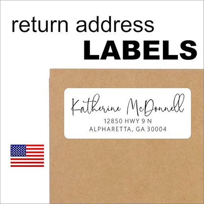 Personalized Return Address Labels - White Custom Printed Name and Home Address Stickers for Wedding, Personal and Business (1000, Signature) | Address Labels - TrueDesk