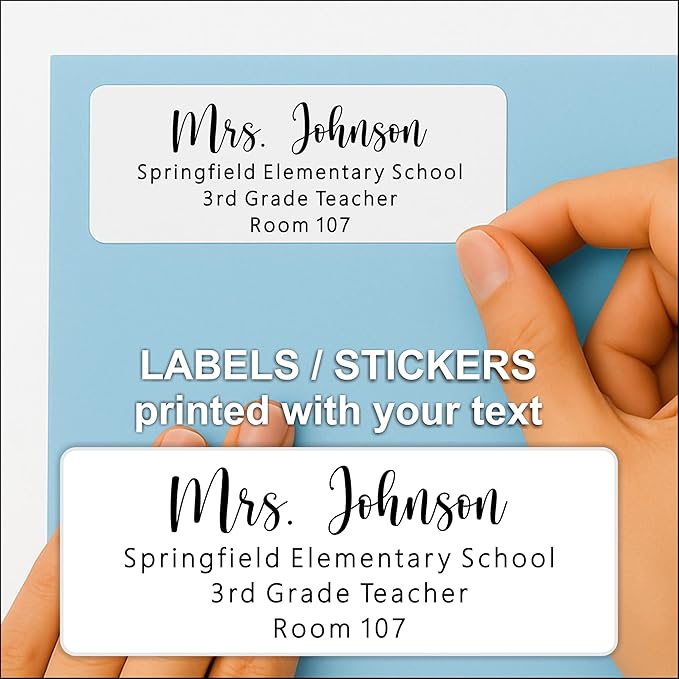Personalized Return Address Labels - White Custom Printed Name and Home Address Stickers for Wedding, Personal and Business (250, Chic Script) | Address Labels - TrueDesk