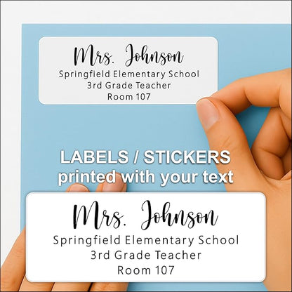 Personalized Return Address Labels - White Custom Printed Name and Home Address Stickers for Wedding, Personal and Business (250, Chic Script) | Address Labels - TrueDesk