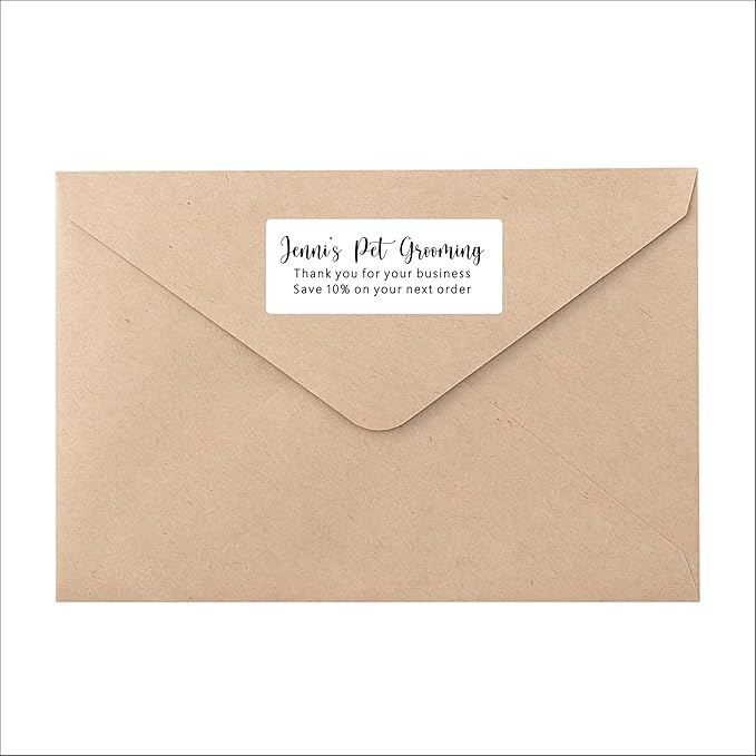 Personalized Return Address Labels - White Custom Printed Name and Home Address Stickers for Wedding, Personal and Business (250, Chic Script) | Address Labels - TrueDesk