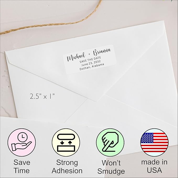 Personalized Return Address Labels - White Custom Printed Name and Home Address Stickers for Wedding, Personal and Business (250, Chic Script) | Address Labels - TrueDesk