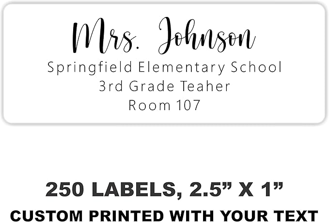 Personalized Return Address Labels - White Custom Printed Name and Home Address Stickers for Wedding, Personal and Business (250, Chic Script) | Address Labels - TrueDesk