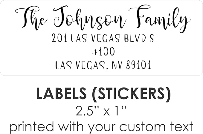 Personalized Return Address Labels - White Custom Printed Name and Home Address Stickers for Wedding, Personal and Business (250, Joyful Script) | Address Labels - TrueDesk