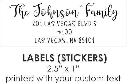 Personalized Return Address Labels - White Custom Printed Name and Home Address Stickers for Wedding, Personal and Business (250, Joyful Script) | Address Labels - TrueDesk