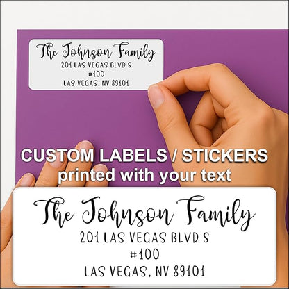 Personalized Return Address Labels - White Custom Printed Name and Home Address Stickers for Wedding, Personal and Business (250, Joyful Script) | Address Labels - TrueDesk
