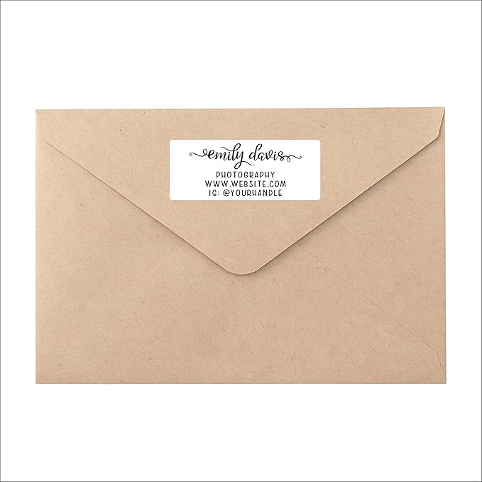 Personalized Return Address Labels - White Custom Printed Name and Home Address Stickers for Wedding, Personal and Business (250, Pretty Lowercase Script) | Address Labels - TrueDesk