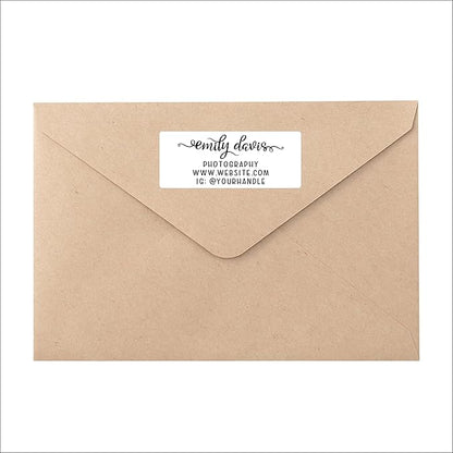 Personalized Return Address Labels - White Custom Printed Name and Home Address Stickers for Wedding, Personal and Business (250, Pretty Lowercase Script) | Address Labels - TrueDesk