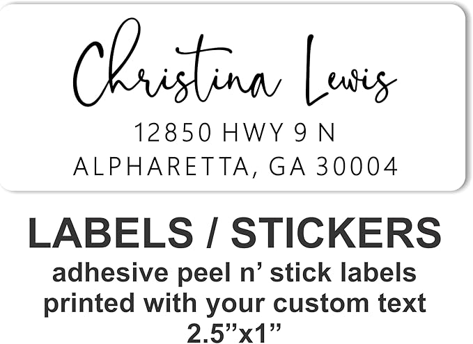 Personalized Return Address Labels - White Custom Printed Name and Home Address Stickers for Wedding, Personal and Business (250, Signature) | Address Labels - TrueDesk
