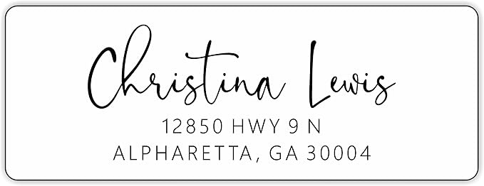 Personalized Return Address Labels - White Custom Printed Name and Home Address Stickers for Wedding, Personal and Business (250, Signature) | Address Labels - TrueDesk