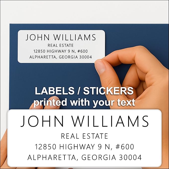 Personalized White Address Labels for Business – Custom Return Address Stickers for Envelopes, Mailing & Shipping Packages – Bulk Business Mailing Labels by PrettySweetParty (Sans Serif Font) | Address Labels - TrueDesk