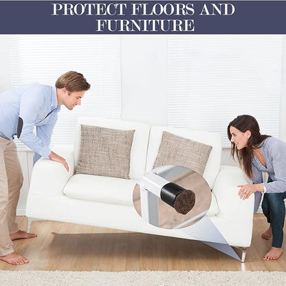 Pllieay 2 Pack Felt Strip Rolls with Adhesive Backing Heavy - Duty Felt Furniture Pads for Hardwood Floors and Rocking Chair to Protect Surface from Scratches & Damage(Brown, 118 x 2 x 0.12 Inch) | Furniture Pads - TrueDesk