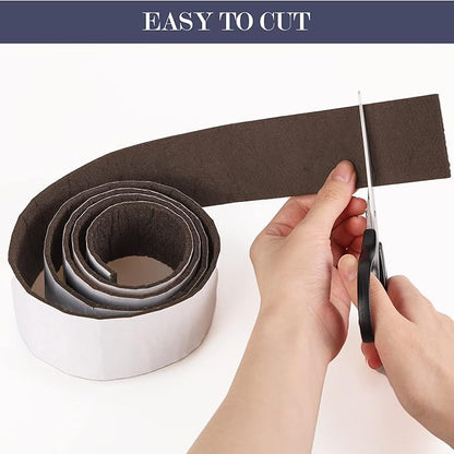 Pllieay 2 Pack Felt Strip Rolls with Adhesive Backing Heavy - Duty Felt Furniture Pads for Hardwood Floors and Rocking Chair to Protect Surface from Scratches & Damage(Brown, 118 x 2 x 0.12 Inch) | Furniture Pads - TrueDesk