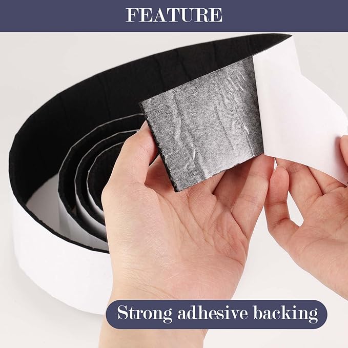 Pllieay 2 Pack Felt Tapes with Adhesive Backing, Heavy - Duty Self Adhesive Felt Strips Rolls Felt Pads for Protecting Furniture Surfaces Hardwood Floor Chair Wall Protector(118 x 2 x 0.12 Inch) | Furniture Pads - TrueDesk