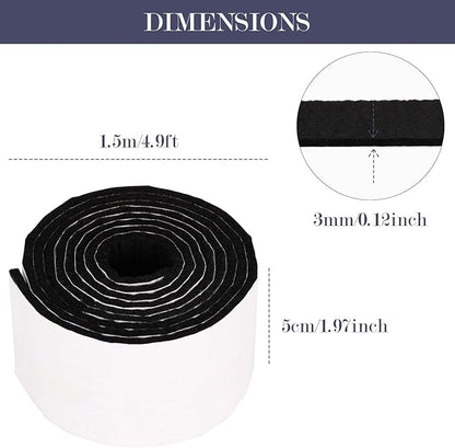 Pllieay 2 Pack Felt Tapes with Adhesive Backing, Heavy - Duty Self Adhesive Felt Strips Rolls Felt Pads for Protecting Furniture Surfaces Hardwood Floor Chair Wall Protector(118 x 2 x 0.12 Inch) | Furniture Pads - TrueDesk