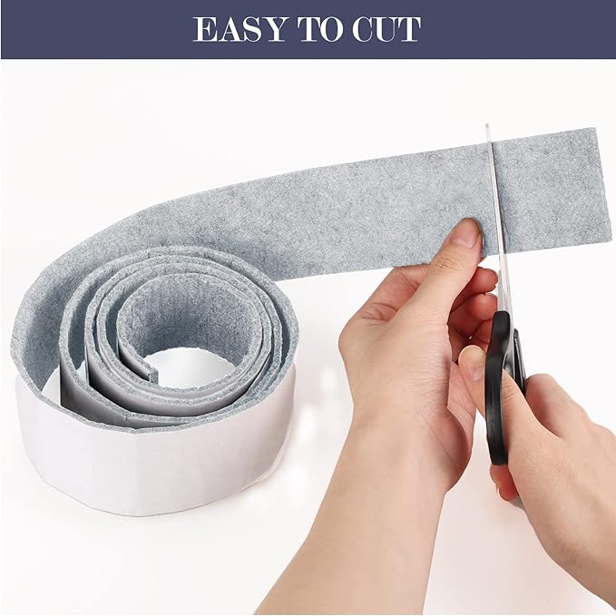 Pllieay 2 Pack Self Adhesive Felt Strip Rolls Heavy - Duty Felt Furniture Pads, Felt Tapes for Hardwood Floors and Rocking Chair to Protect Surface from Scratches & Damage(Gray, 118 x 2 x 0.12 Inch) | Furniture Pads - TrueDesk