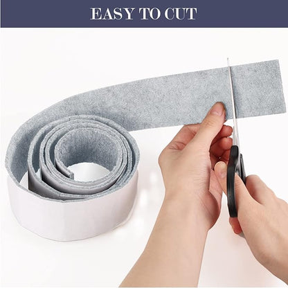 Pllieay 2 Pack Self Adhesive Felt Strip Rolls Heavy - Duty Felt Furniture Pads, Felt Tapes for Hardwood Floors and Rocking Chair to Protect Surface from Scratches & Damage(Gray, 118 x 2 x 0.12 Inch) | Furniture Pads - TrueDesk