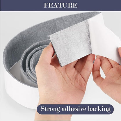 Pllieay 2 Pack Self Adhesive Felt Strip Rolls Heavy - Duty Felt Furniture Pads, Felt Tapes for Hardwood Floors and Rocking Chair to Protect Surface from Scratches & Damage(Gray, 118 x 2 x 0.12 Inch) | Furniture Pads - TrueDesk