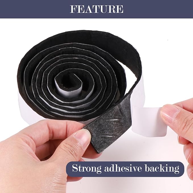 Pllieay 2 Packs Adhesive Felt Furniture Pads, 118 x 1 x 0.12 Inch Black Felt Pads for Furniture, Furniture Pads for Hardwood Floors and Rocking Chair to Protect Surfaces from Scratches & Damage | Furniture Pads - TrueDesk