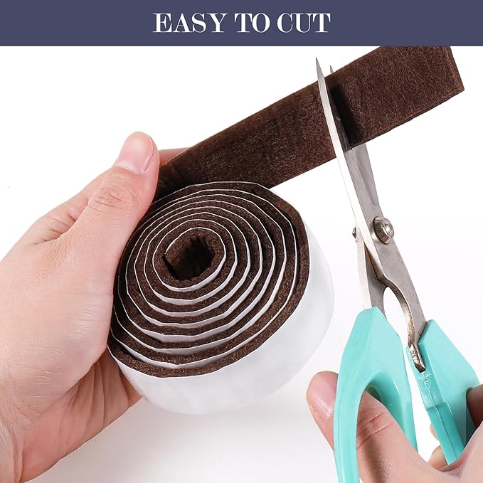 Pllieay 2 Packs Felt Tape with Adhesive Backing, 118 x 1 x 0.12 Inch Brown Felt Pads for Furniture, Furniture Pads for Hardwood Floors to Protect Surfaces from Scratches & Damage | Furniture Pads - TrueDesk